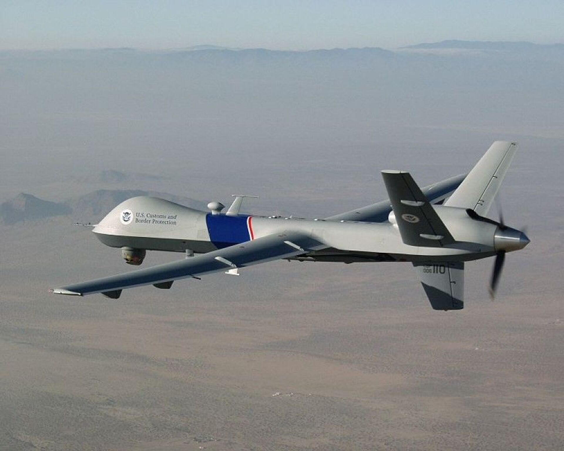 A General Atomics MQ-9 Reaper drone operated by US Customs and Border Protection - Sputnik International, 1920, 14.03.2023