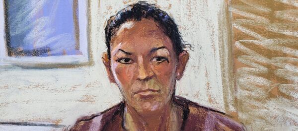 Ghislaine Maxwell appears via video link during her arraignment hearing where she was denied bail for her role aiding Jeffrey Epstein to recruit and eventually abuse of minor girls, in Manhattan Federal Court, in the Manhattan borough of New York City, New York, U.S. July 14, 2020 in this courtroom sketch. - Sputnik International