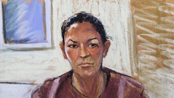 Ghislaine Maxwell appears via video link during her arraignment hearing where she was denied bail for her role aiding Jeffrey Epstein to recruit and eventually abuse of minor girls, in Manhattan Federal Court, in the Manhattan borough of New York City, New York, U.S. July 14, 2020 in this courtroom sketch. - Sputnik International