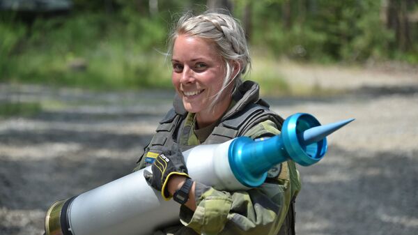 Swedish soldier during drills Strong Europe - Sputnik International