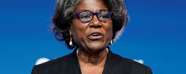 Linda Thomas-Greenfield, U.S. President-elect Joe Biden's choice to become the next U.S. ambassador to the United Nations, speaks as President-elect Biden announces his national security nominees and appointees at his transition headquarters in Wilmington, Delaware, U.S., November 24, 2020 Linda Thomas-Greenfield, U.S. President-elect Joe Biden's choice to become the next U.S. ambassador to the United Nations, speaks as President-elect Biden announces his national security nominees and appointees at his transition headquarters in Wilmington, Delaware, U.S., November 24, 2020 - Sputnik International
