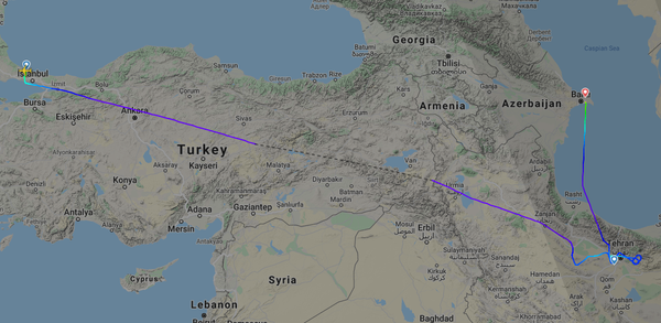 Turkish Plane Headed to Tehran Turns to Baku Amid Reports of Sirens Heard in Iranian Capital Turkish Plane Headed to Tehran Turns to Baku Amid Reports of Sirens Heard in Iranian Capital - Sputnik International