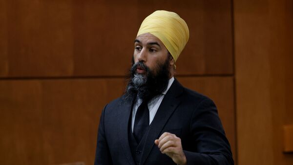 Canada's New Democratic Party leader Jagmeet Singh speaks during Question Period in the House of Commons on Parliament Hill in Ottawa, Ontario, Canada January 25, 2021.  - Sputnik International