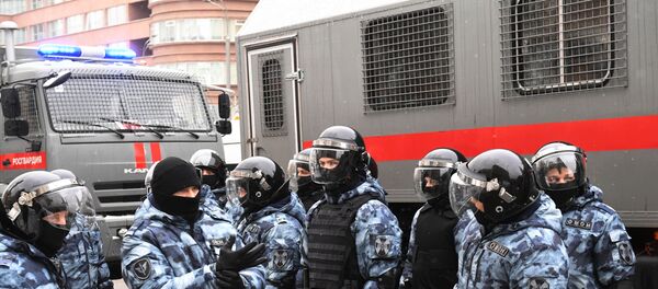 Law enforcement officers during an unauthorized rally Law enforcement officers during an unauthorized rally - Sputnik International