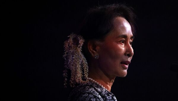 Myanmar's State Counsellor Aung San Suu Kyi speaks at the ASEAN Business and Investment Summit in Singapore, November 12, 2018.  - Sputnik International