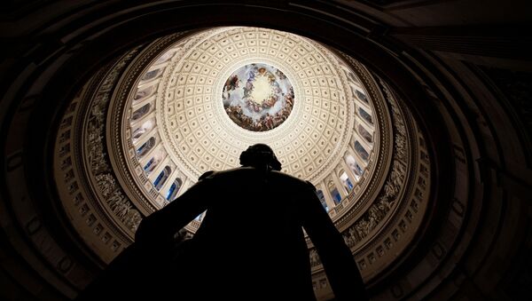 The Rotunda of the U.S. Capitol, viewed from behind a statue of former U.S. President George Washington, in Washington, U.S., January 25, 2021 - Sputnik International