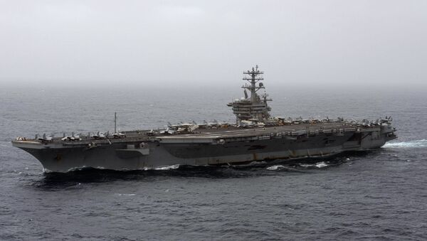 In this Sept. 7, 2020, file photo released by the U.S. Navy, the aircraft carrier USS Nimitz transits the Arabian Sea. - Sputnik International