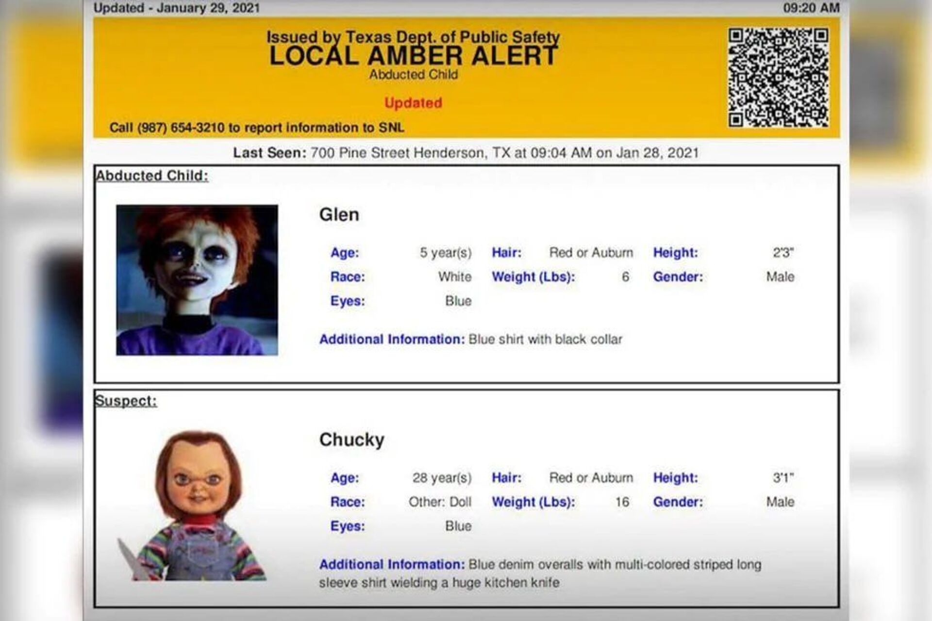 Texas Authorities Reportedly Apologize for Sending Out Creepy Alert About Chucky Doll by Mistake - Sputnik International, 1920, 03.02.2021