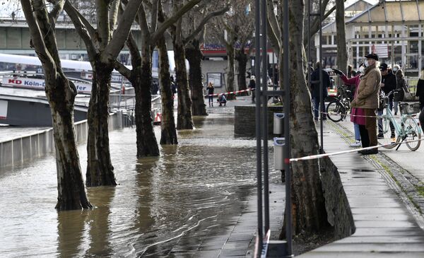 Rhine River Flooding Disrupts Traffic in Germany  - Sputnik International