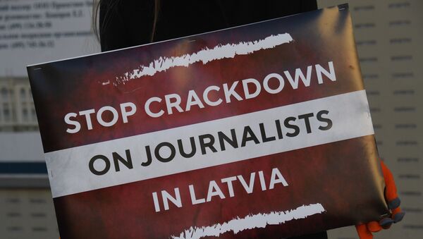 Russia Latvia Reporters Crackdown Protest - Sputnik International