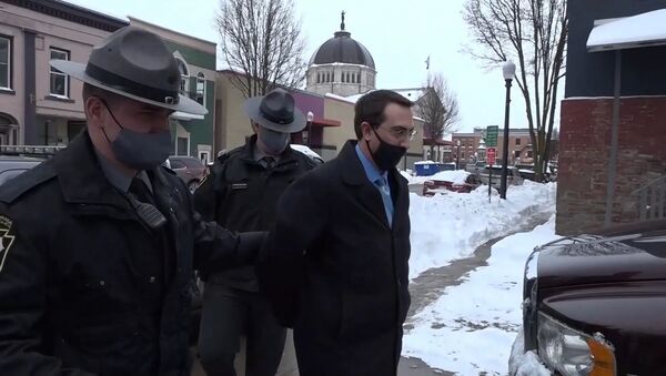 A screenshot from the video of Bradford County, PA District Attorney Chad Salsman apprehension, posted on Twitter February 5, 2021 - Sputnik International