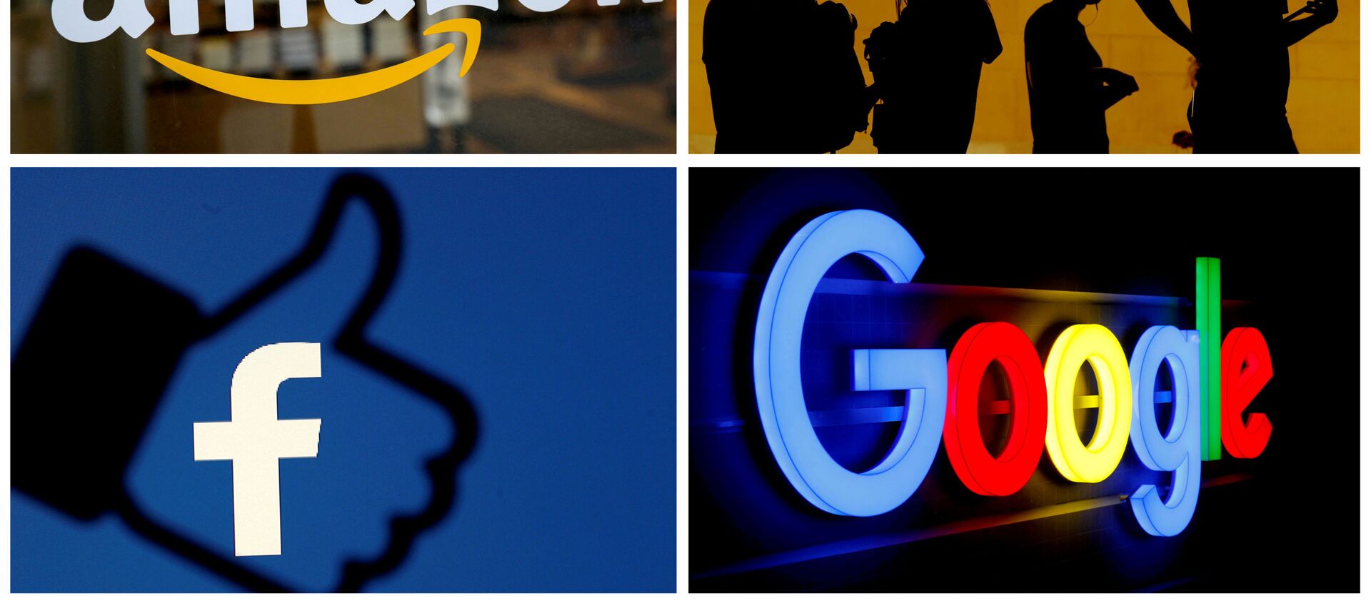 FILE PHOTO: The logos of Amazon, Apple, Facebook and Google in a combination photo./File Photo - Sputnik International, 1920, 06.02.2021