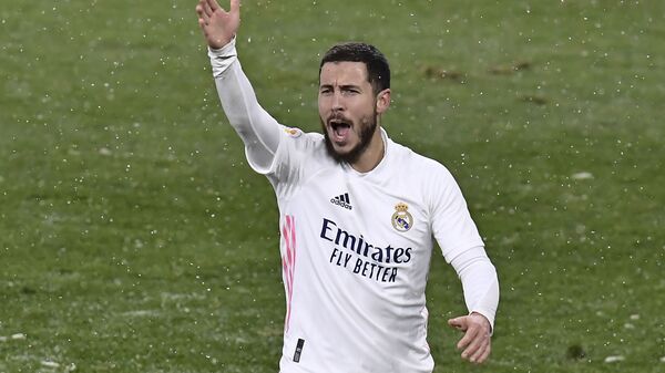Real Madrid's Eden Hazard protests during a Spanish La Liga soccer match - Sputnik International