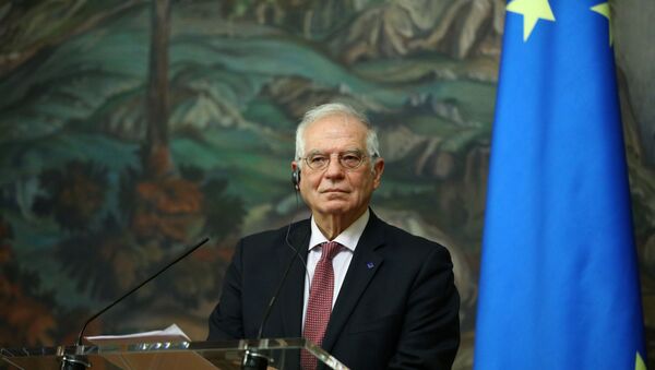 European Union's foreign policy chief Josep Borrell attends a news conference following a meeting with Russia's Foreign Minister Sergei Lavrov in Moscow, Russia February 5, 2021.  - Sputnik International