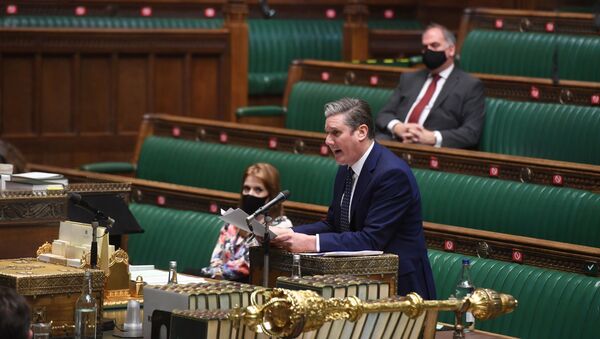Britain's opposition Labour Party leader Keir Starmer speaks during question period at the House of Commons in London, Britain January 20, 2021 - Sputnik International