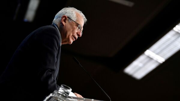 High Representative of the European Union for Foreign Affairs and Security Policy Josep Borrell speaks during a news conference following a meeting with Foreign Ministers at the EU headquarters, in Brussels, Belgium January 25, 2021. - Sputnik International