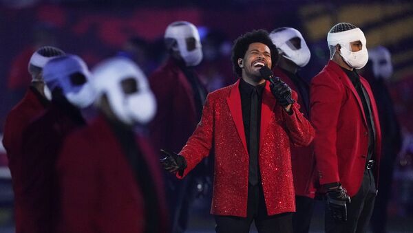 The Weeknd performs during the halftime show of the NFL Super Bowl 55 football game between the Kansas City Chiefs and Tampa Bay Buccaneers, Sunday, Feb. 7, 2021, in Tampa, Fla - Sputnik International