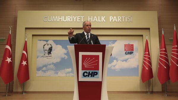 A day after elections, Muharrem Ince, the candidate of Turkey's main opposition Republican People's Party, talks during a news conference in Ankara, Turkey, Monday, June 25, 2018. - Sputnik International