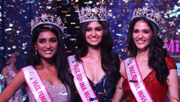 Top 3 Winners at VLCC Femina Miss India 2020 co-powered by Sephora & Roposo- Manasa Varanasi, VLCC Femina Miss India World 2020, Manika Sheokand, VLCC Femina Miss Grand India 2020 and Manya Singh, VLCC Femina Miss India 2020 Runner-up.  - Sputnik International