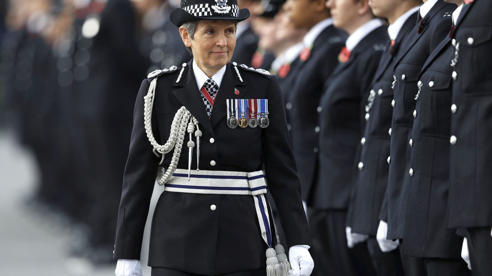 Britain's Metropolitan Police Commissioner Cressida Dick inspects police cadets at the Metropolitan Police Service Passing Out Parade at Hendon, in London, Friday Nov. 3, 2017 - Sputnik International, 1920, 09.09.2021