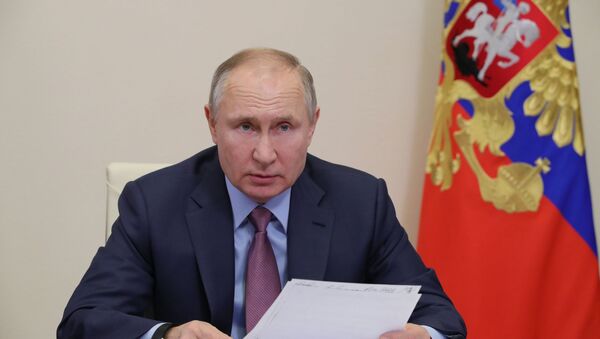 Russian President Vladimir Putin during a video conference with the members of Russian government, 10 February 2021 - Sputnik International