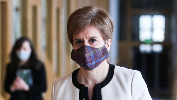 Scotland's First Minister Nicola Sturgeon arrives for the First Minister's Questions at the Scottish Parliament in Holyrood - Sputnik International