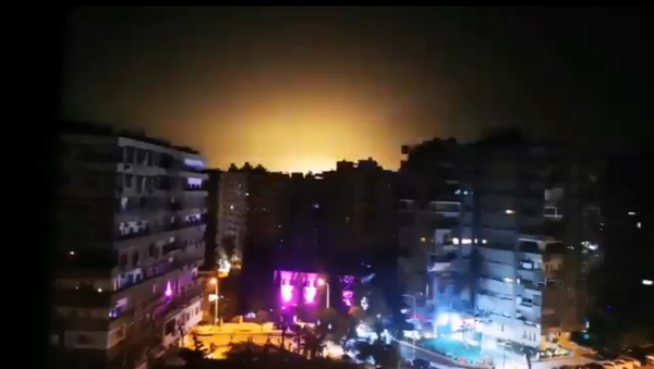 Screenshot from the video allegedly showing the moment of the Israeli aggression in the vicinity of Damascus, 15 February 2020 - Sputnik International