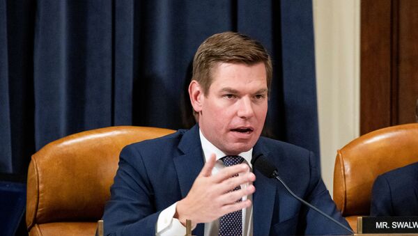 Rep. Eric Swalwell (D-CA) questions a witness during a House Intelligence Committee impeachment inquiry hearing on Capitol Hill in Washington, U.S.,  November 20, 2019 - Sputnik International
