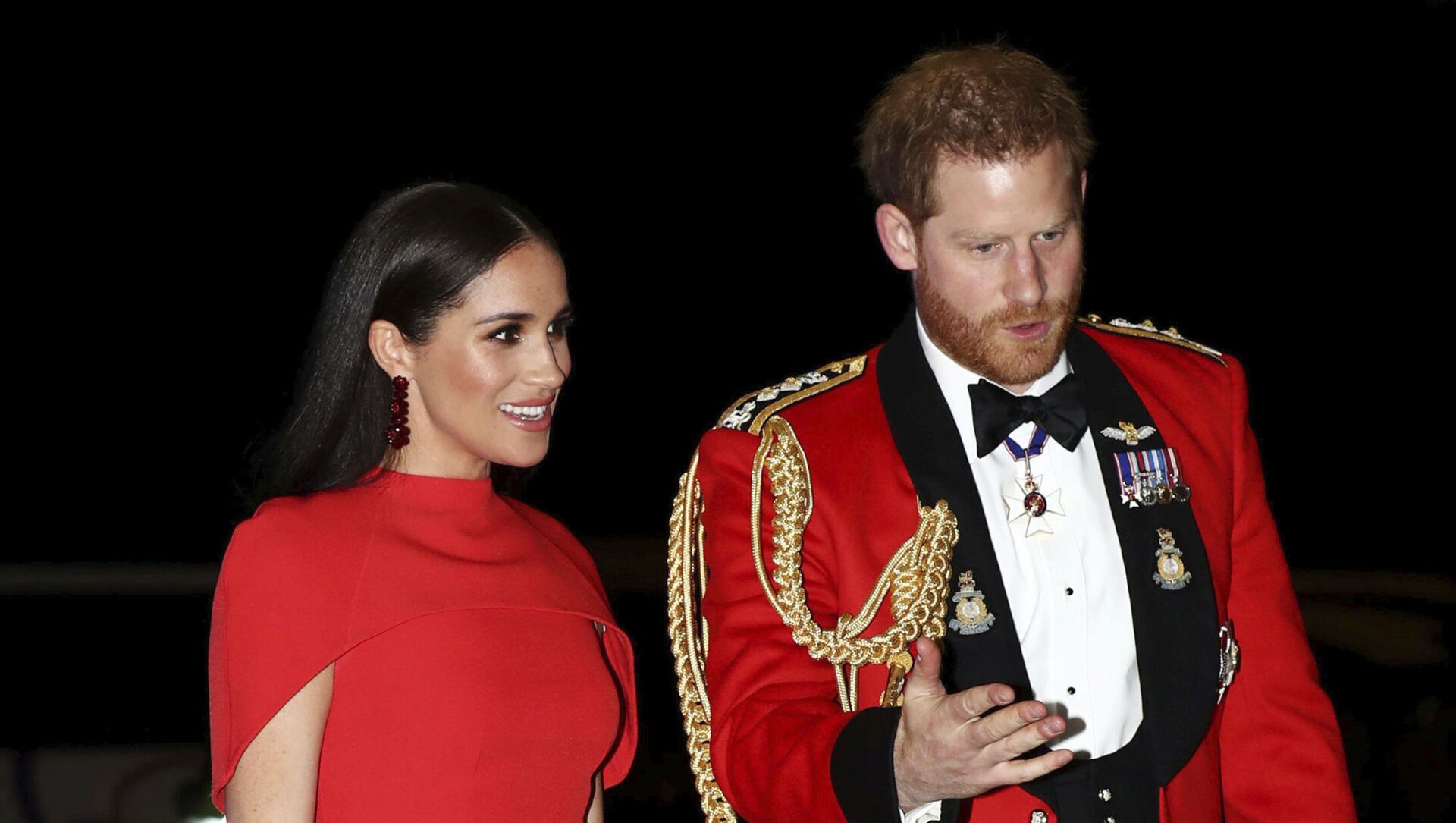 Britain's Prince Harry and Meghan, Duchess of Sussex arrive at the Royal Albert Hall in London, Saturday March 7, 2020, to attend the Mountbatten Festival of Music - Sputnik International, 1920, 16.02.2021