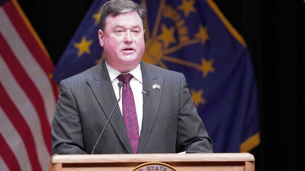 Indiana's attorney general Todd Rokita speaks after being sworn in during an inaugural ceremony at the Indiana State Museum, Monday, Jan. 11, 2021, in Indianapolis. - Sputnik International
