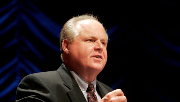 Radio show host Rush Limbaugh speaks at a forum hosted by the Heritage Foundation, on the similarities between the war on terrorism and the television show 24, in Washington, U.S., June 23, 2006 - Sputnik International