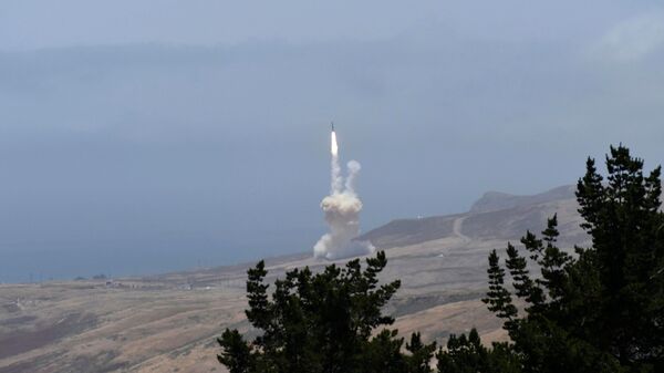 A long-range ground-based interceptor launches from Vandenberg Air Force Base, California, 30 May 2017. - Sputnik International