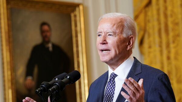 U.S. President Joe Biden delivers remarks as he takes part in a Munich Security Conference virtual event from the East Room at the White House in Washington, U.S., February 19, 2021. - Sputnik International