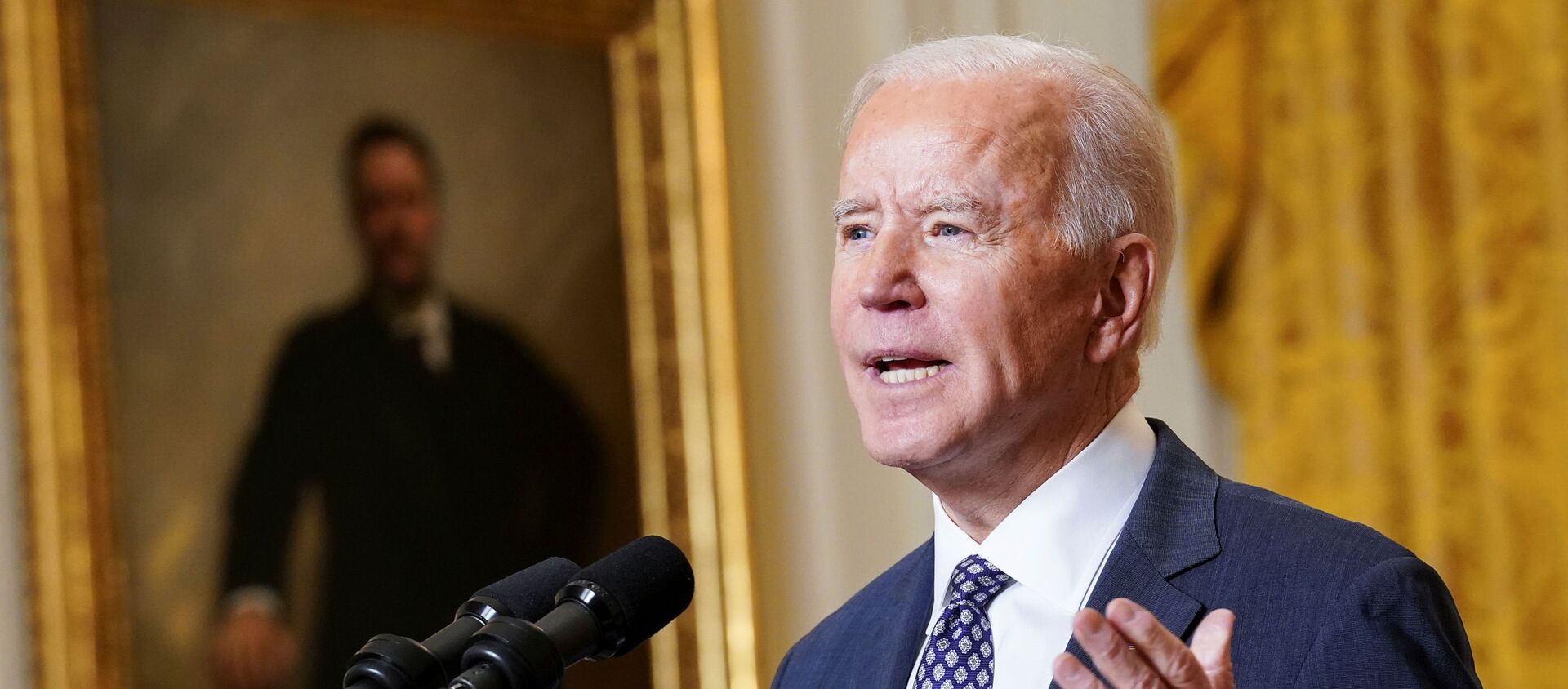 U.S. President Joe Biden delivers remarks as he takes part in a Munich Security Conference virtual event from the East Room at the White House in Washington, U.S., February 19, 2021. - Sputnik International, 1920, 19.02.2021