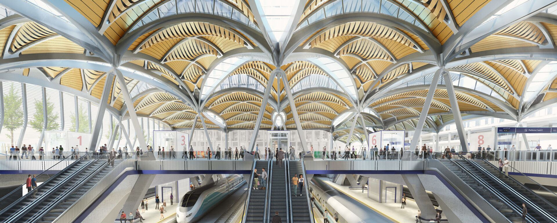An artist's impression of the new HS2 terminal at London's Euston station - Sputnik International, 1920, 22.02.2021