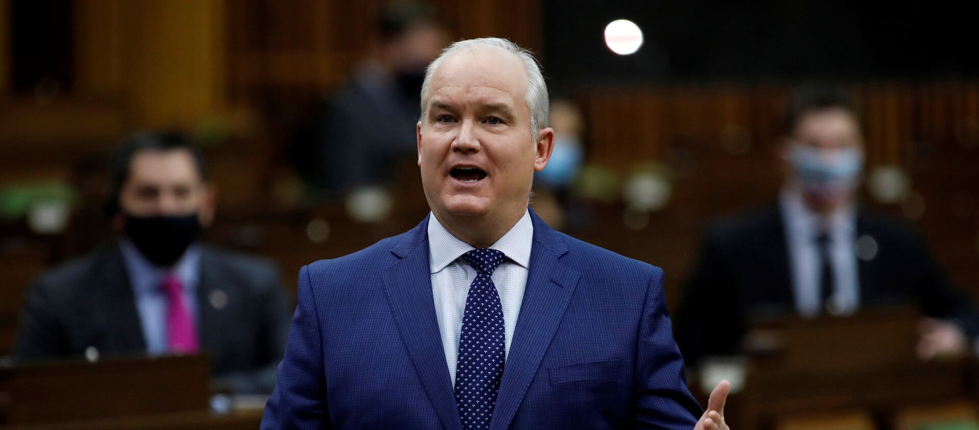 Canada's Conservative Party leader Erin O'Toole speaks during Question Period in the House of Commons on Parliament Hill in Ottawa, Ontario, Canada, 3 February 2021. - Sputnik International, 1920, 23.02.2021