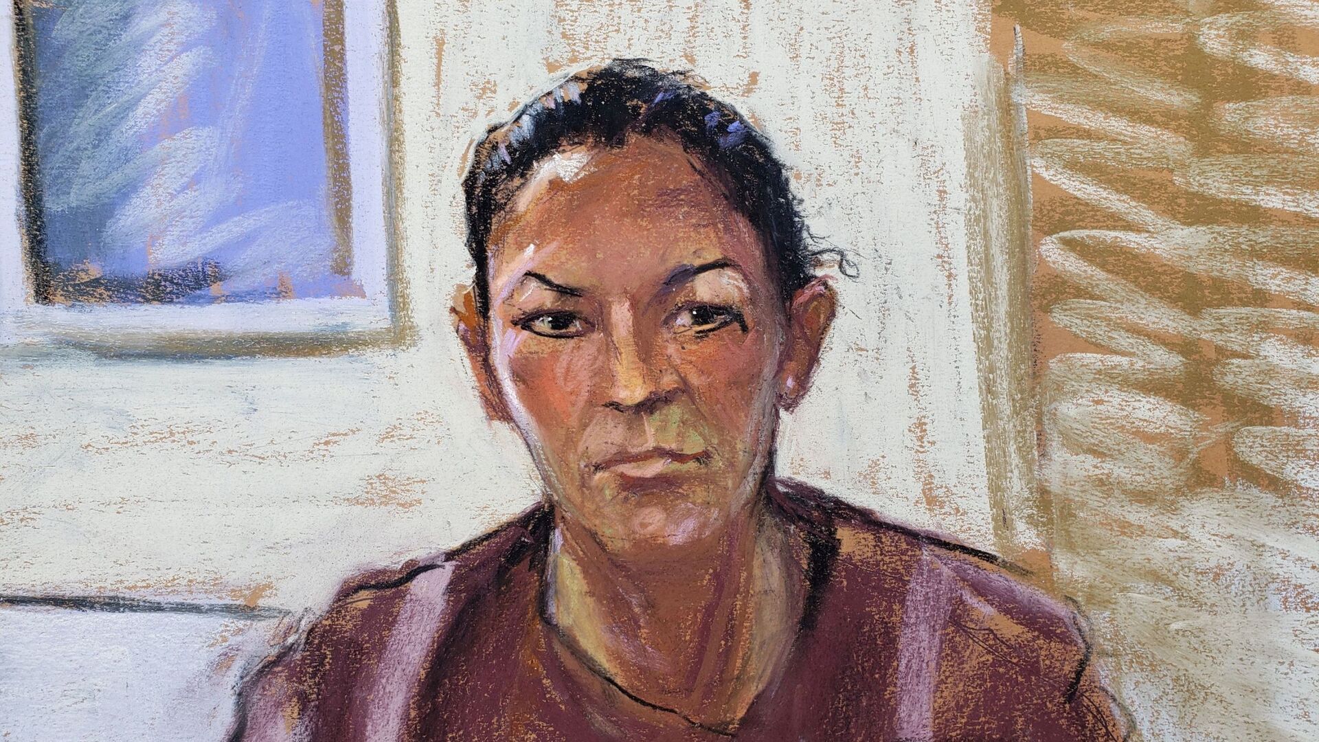Ghislaine Maxwell appears via video link during her arraignment hearing where she was denied bail for her role aiding Jeffrey Epstein to recruit and eventually abuse of minor girls, in Manhattan Federal Court, in the Manhattan borough of New York City, New York, U.S. July 14, 2020 in this courtroom sketch - Sputnik International, 1920, 04.11.2021
