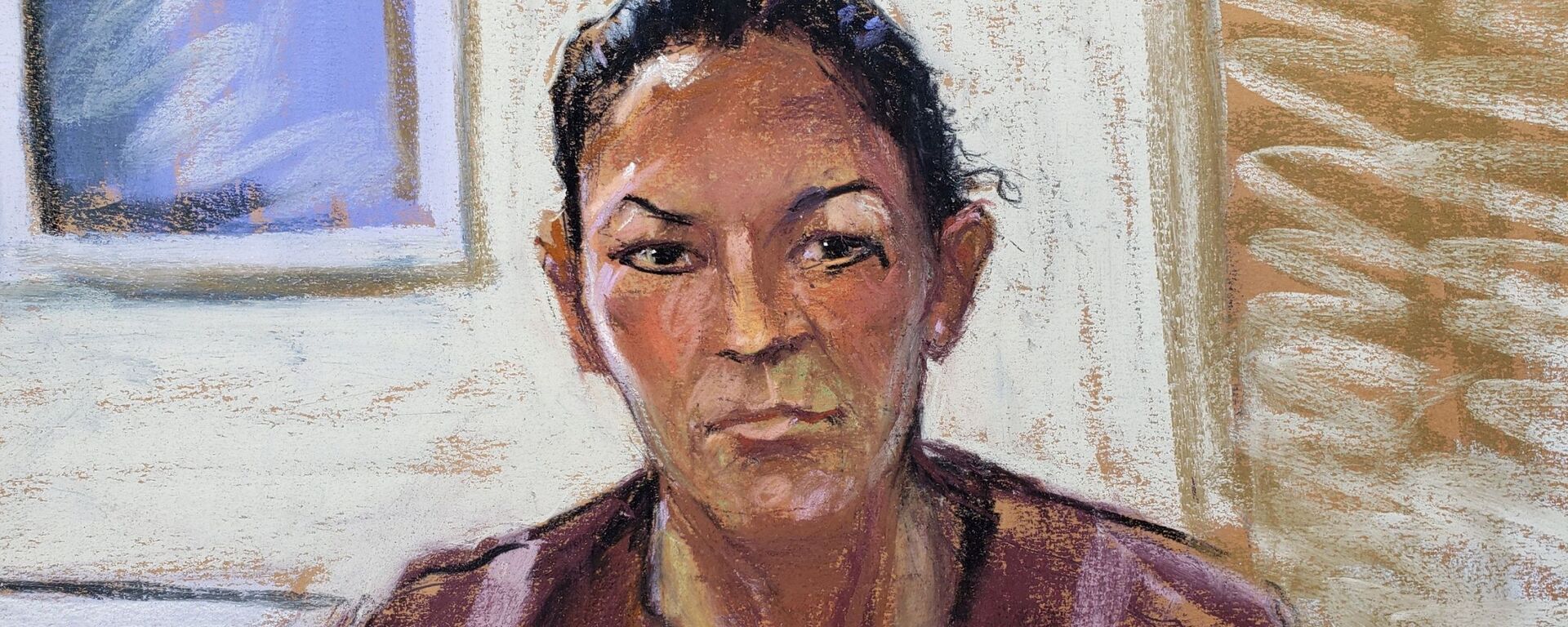 Ghislaine Maxwell appears via video link during her arraignment hearing where she was denied bail for her role aiding Jeffrey Epstein to recruit and eventually abuse of minor girls, in Manhattan Federal Court, in the Manhattan borough of New York City, New York, U.S. July 14, 2020 in this courtroom sketch - Sputnik International, 1920, 13.11.2021