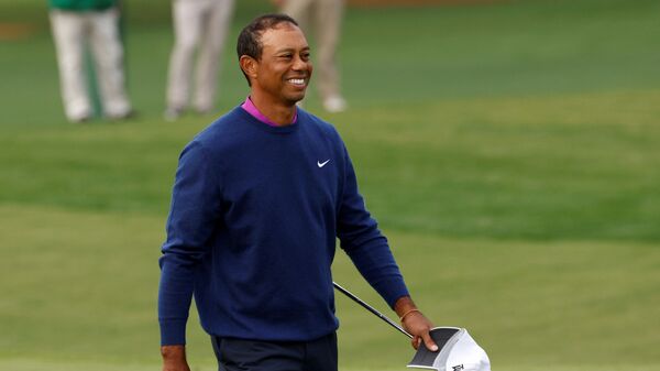 Golf - The Masters - Augusta National Golf Club - Augusta, Georgia, U.S. - November 14, 2020 Tiger woods of the U.S. reacts after completing the second round - Sputnik International