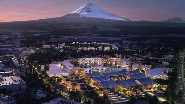 An artist's conception of Toyota's Woven City planned community being built by the site of its former Higashi-Fuji Plant at the base of Mount Fuji, Japan - Sputnik International