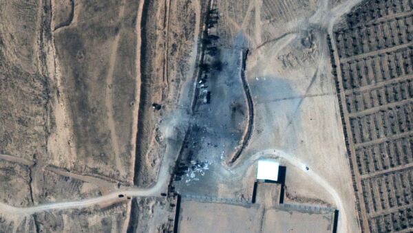 A close up view of destroyed buildings at an Iraq-Syria border crossing after airstrikes, seen in this February 26, 2021 handout satellite image provided by Maxar - Sputnik International