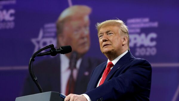 U.S. President Donald Trump addresses the Conservative Political Action Conference (CPAC) annual meeting at National Harbor in Oxon Hill, Maryland, U.S., February 29, 2020 - Sputnik International