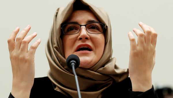  Hatice Cengiz, fiancee of murdered journalist Jamal Khashoggi, testifies before a House Foreign Affairs Subcommittee hearing on The Dangers of Reporting on Human Rights on Capitol Hill in Washington U.S., May 16, 2019 - Sputnik International