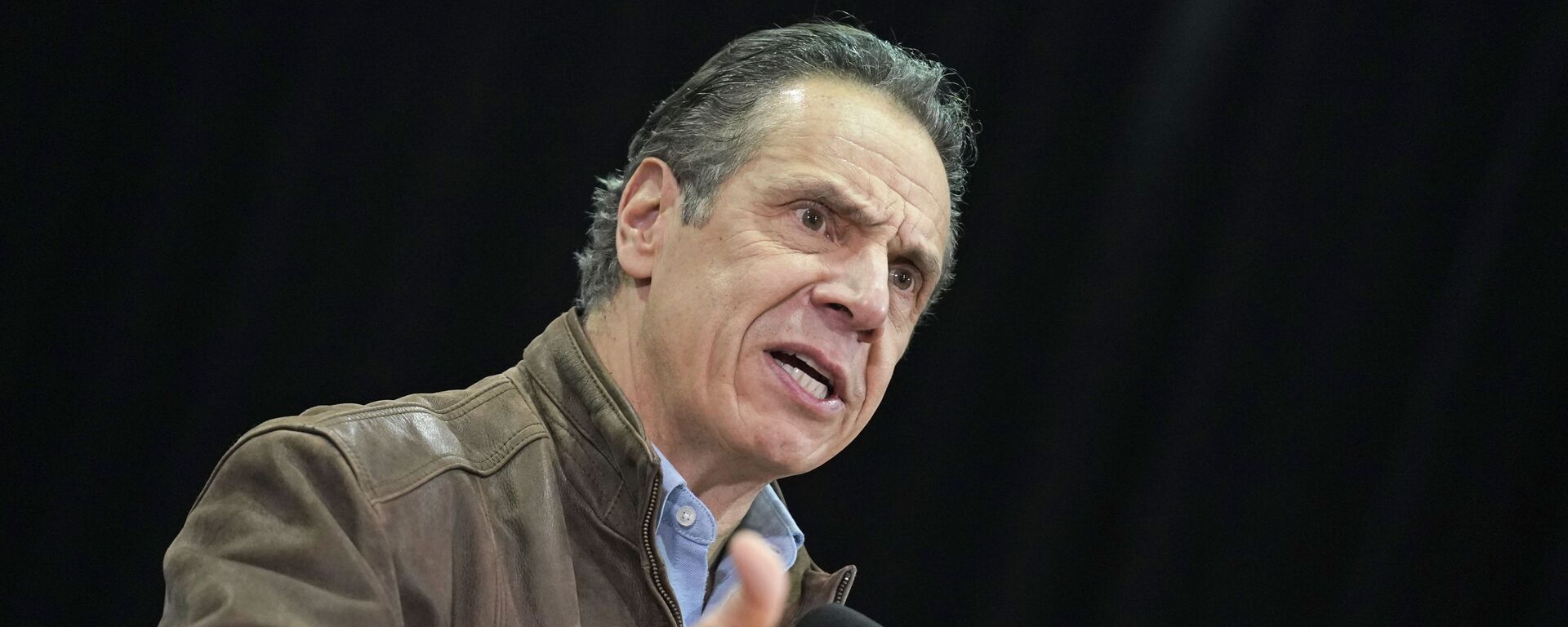 In this Wednesday, Feb. 24, 2021, file photo, New York Gov. Andrew Cuomo speaks during a press conference before the opening of a mass COVID-19 vaccination site in the Queens borough of New York. - Sputnik International, 1920, 01.03.2021