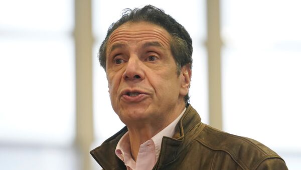 New York Governor Andrew Cuomo speaks during a news conference at a vaccination site in the Brooklyn borough of New York, U.S., February 22, 2021.  - Sputnik International