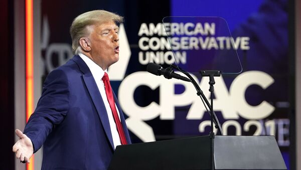 Former President Donald Trump speaks at the Conservative Political Action Conference (CPAC), Sunday, Feb. 28, 2021, in Orlando, Fla. - Sputnik International