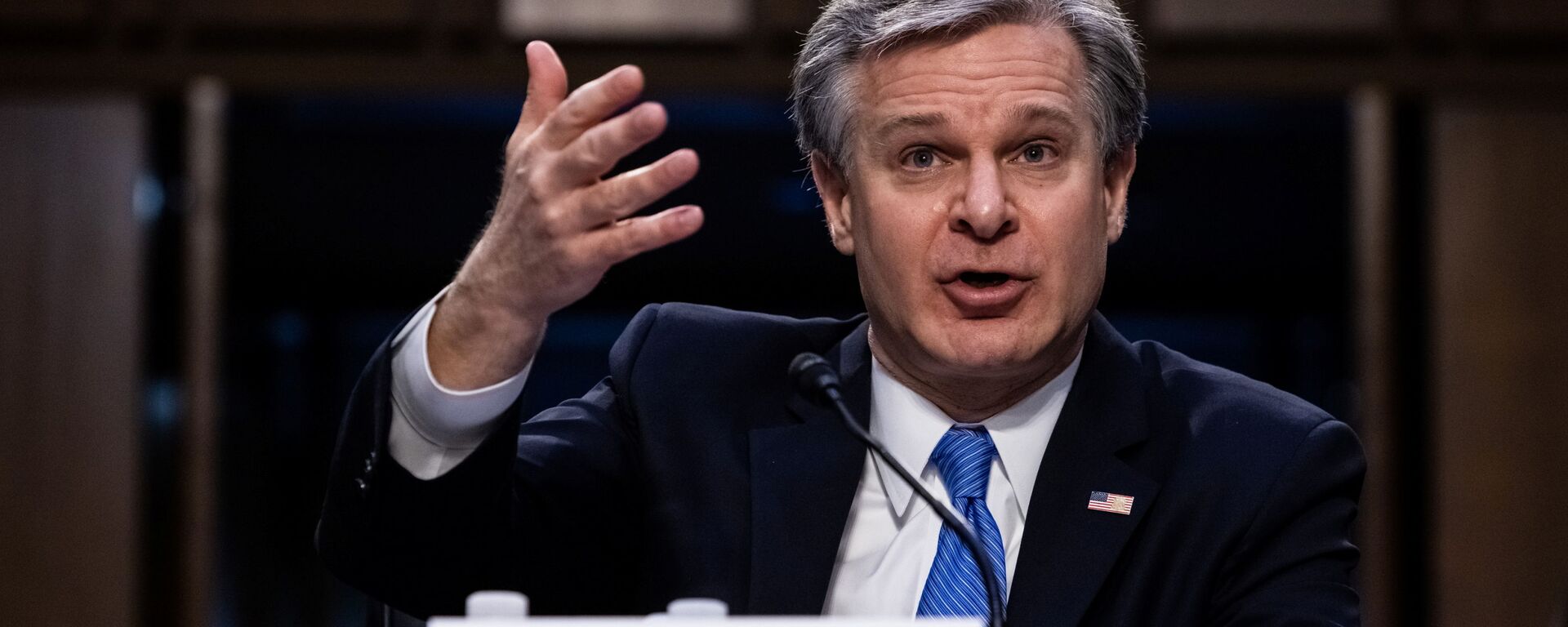 Federal Bureau of Investigation Director Christopher Wray testifies before a Senate Judiciary Committee on the January 6th Insurrection, domestic terrorism and other threats, on Capitol Hill, Washington, U.S., March 2, 2021. - Sputnik International, 1920, 02.03.2021