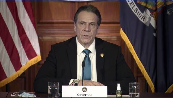 In this image taken from video, New York Gov. Andrew Cuomo speaks during a news conference Friday, Feb. 19, 2021, in Albany, N.Y. - Sputnik International
