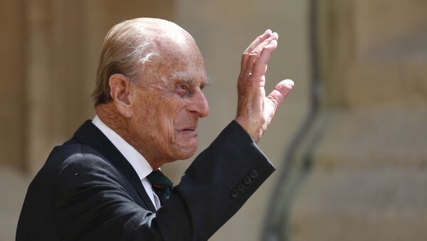 In this Wednesday July 22, 2020 file photo, Britain's Prince Philip arrives for a ceremony for the transfer of the Colonel-in-Chief of the Rifles from himself to Camilla, Duchess of Cornwall, at Windsor Castle, England - Sputnik International