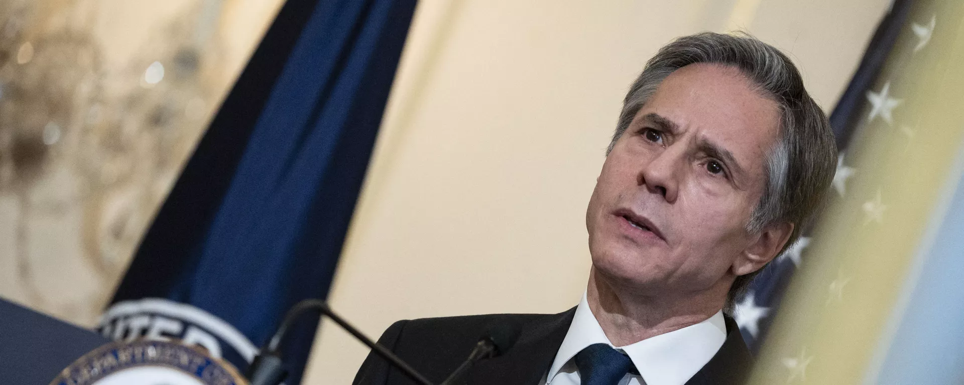 Госсекретарь США Энтони Блинкен выступает с замечаниями о приоритетах администрации президента США Джо Байдена в зале Бена Франклина в Государственном департаменте в Вашингтоне, округ Колумбия, 3 марта 2021 года. — Sputnik International, 1920, 25.06.2023